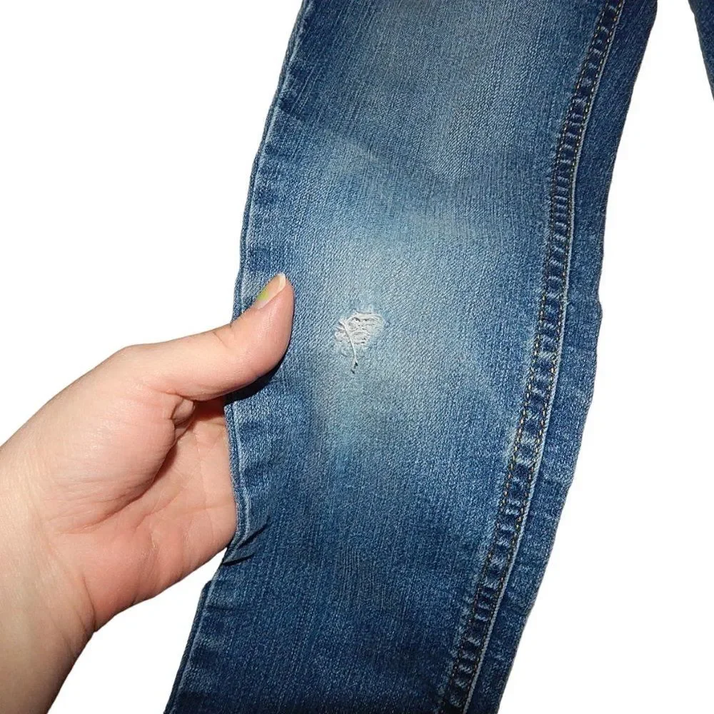 Children’s Place girls 6X/7 super skinny stretch adjustable‑waist jeans